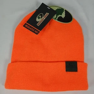 Gorro tejido aislado naranja de alta visibilidad Mossy Oak Hunting OS acrílico nuevo con etiquetas - Imagen 1 de 4