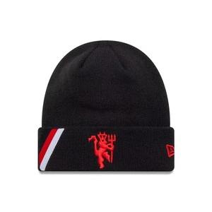 Manchester United Man Utd New Era schwarz diagonale Streifen Strickmanschette Beanie Mütze - Bild 1 von 2