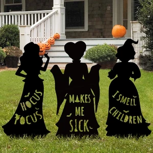 Hocus Pocus Halloween Decorations Outdoor: 3 Extra Large Hocus Pocus Witches, Bl - Picture 1 of 12