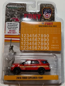 Greenlight 2017 FDNY 2016 Ford Explorer Red with Decal Sheet Included - Picture 1 of 3