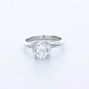 2.0CT Natural Diamond G/SI1 Round Cut Platinum 4-Prong Classic Solitaire Ring - Picture 1 of 4