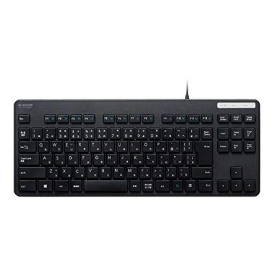 Elecom TK-FCM107XBK Keyboard  Wired  Membrane  Thin  Compact Keyboard  BlackNEW - Image 1 of 4
