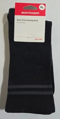 Носки велосипедные гоночные Bontrager размер XL нейлон и спандекс черные с серыми полосками - Изображение 1 из 4