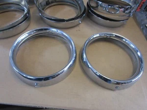 Oldtimer BMW NSU Chrom Scheinwerfer Lampenring Zierring SET iD Ø170mm BOSCH NEU - Bild 1 von 23