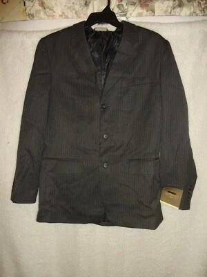 Merona Men Blazer Sport Coat Three Button Jacket 42R Gray Striped Suit Jacket WJ - Image 1 of 4