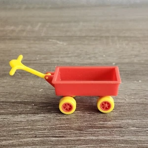 Vintage 1988 McDonald's Mini Little Red Wagon Yellow Handle Collectible Toy - Picture 1 of 8