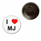 I Love MJ - 55mm Fridge Magnet Bottle Opener BadgeBeast