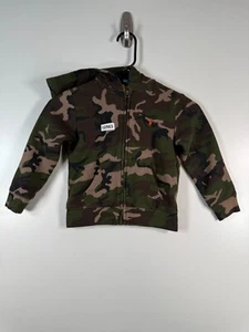 Polo Ralph Lauren Kids Boys Full Zip Camo Fleece Hoodie Green Sz 5 14x15.5 - Picture 1 of 9