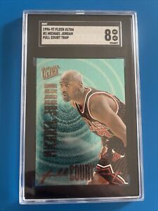 Michael Jordan 1996-97 Fleer Ultra #1 Full Court Trap SGC 8