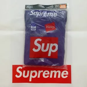 Supreme x Hanes Boxer Briefs Underwear (2 Pack) - PURPLE - Size M - Picture 1 of 2