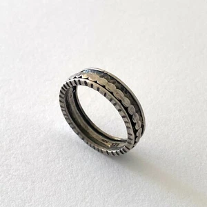 RARO ANILLO GIRATORIO SUECO MODERNO DE PLATA ESTERLINA PARA HOMBRE SUECO DE MEDIADOS DE SIGLO TALLA. 10,5 - Imagen 1 de 12