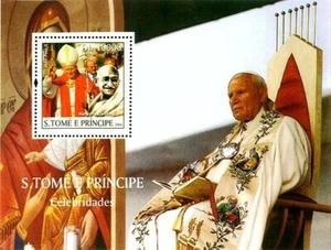 S. TOME & PRINCIPE 2004 - Pope John Paul II & Gandhi - Picture 1 of 1