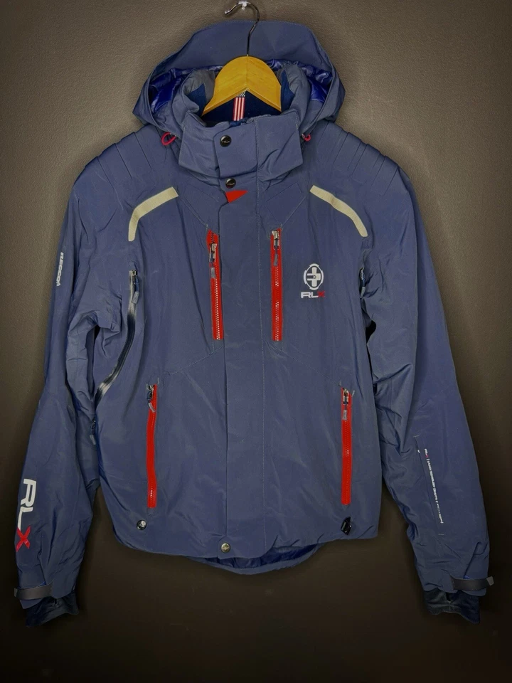 $598 RLX Ralph Lauren Pequeña Chaqueta de Esquí Recco RRL Polo Azul Marino Con Capucha Abrigo para Nieve Foto 1 de 4