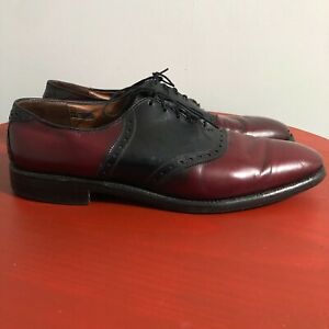 Allen Edmonds Men's Size 13 Dress Shoes Red Black Leather Semi Brogue Oxfords