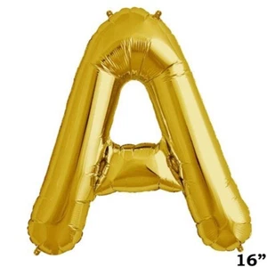 16" GOLD Letter A Mylar Foil Balloon 1 pc Party BackDrop Supply Decorations SALE - Picture 1 of 5