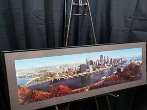Vintage Pittsburg Panorama Photograph Framed Norman W Schumm Signed 35.75x12.75 - Picture 1 of 9