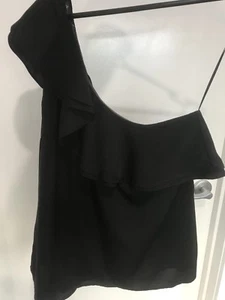 BNWT Jacqui E One Shoulder Fancy Blouse Black Size 14 RRP: $79.95 - Picture 1 of 1