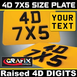 4D 7X5 Reflective Track Day Plate Novelty Motorcycle Motorbike Show Number plate - Picture 1 of 2