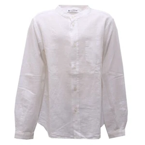 2284AF camicia bimbo boy DONDUP white cotton/linen shirt kid - Picture 1 of 4