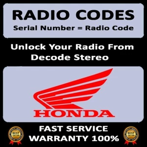 HONDA RADIO CODES UNLOCK ACCORD CITY CIVIC CR-V CRX L STEREO PINCODE SERVICE - Picture 1 of 6