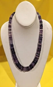 AUTHENTIC STERLING SILVER AMETHYST BALTIC RONDELLE Necklace (Total 150pcs) - Picture 1 of 7