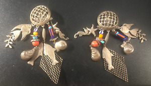 Pair of Zoe Coste earrings - sea creature charms - made in France - clip on
