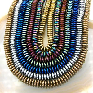 Hämatit Edelstein Rondelle Zwischenring Perlen 16" 3 mm 4 mm 6 mm 8 mm 10 mm - Bild 1 von 38