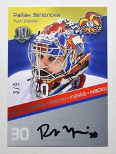 2018-19 Sereal Premium KHL Mask Autograph Jokerit #MAS-A04 Ryan Zapolski 3/9