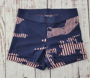 Under Armour HeatGear Pink Navy Compression Shorts Girls Medium - Picture 1 of 7