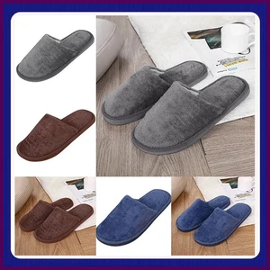 Lindas pantuflas para el hogar de felpa de color sólido para hombre otoño invierno algodón cálido pantuflas - Imagen 1 de 25
