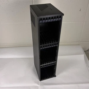 VTG CD-DVD Black Plastic Storage Holder Organizer Shelf Mount w Locking Mech - Picture 1 of 12