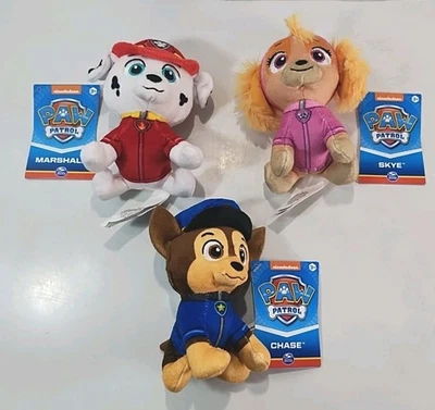 Lote de 3 peluches Paw Patrol 5" Plush Spin Master 2019 ~ nuevos con etiquetas nuevos con etiquetas Foto 1 de 4