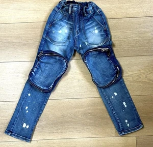 Valabasas Play Kids Denim Distressed Jeans Zipper Knee Pockets, Size 7T - Picture 1 of 5