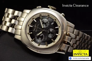 RARE INVICTA MEN SWISS RETRO CUSHION CASE CHRONOGRAPH SWISS SILVER TONE SS WATCH - Bild 1 von 16