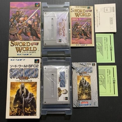 Used SFC Set of 2 Sword World SFC & Sword World SFC2 /with Box Manual Game Japan - Image 1 of 4