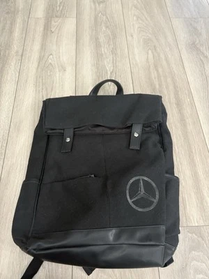 Mercedes Benz Black Canvas Backpack Laptop Bag Large Carryon Luggage - Image 1 of 4
