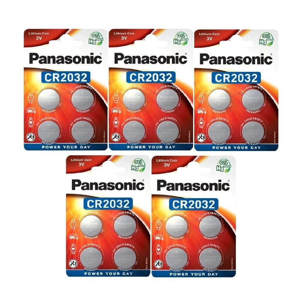 20 Panasonic Lithium Power CR2032 Batteries 3V Coin Cell Blister Exp 2033 New - Image 1 of 1