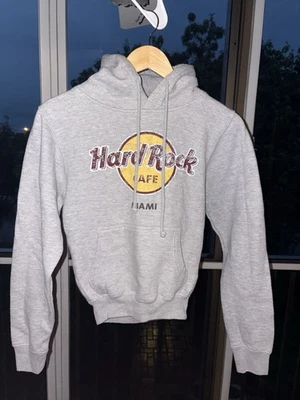 Women’s Hard Rock Miami Hoodie Size XS Gray Pullover Cotton Blend - Image 1 of 3