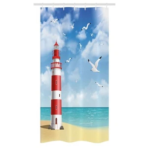 Strand Schmaler Duschvorhang Leuchtturm Möwen Ozean - Bild 1 von 3