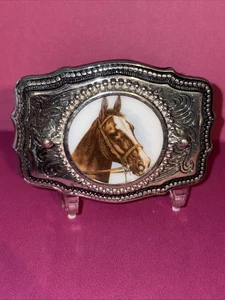 Vintage Western Gürtelschnalle Pferdekopf - Bild 1 von 4