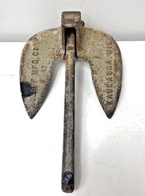 Âncora de barco de ferro fundido vintage ROLOFF 10 lb N10 Kaukauna WIS marítima náutica - Imagem 1 de 4