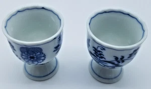 Vintage Blue Danube Japan Blue White Egg Cup Set of 2 - Picture 1 of 4