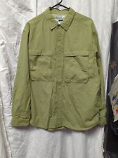 Exofficio Buzz Off Repellent Mens Large Long Sleeve Button Down Shirt Green