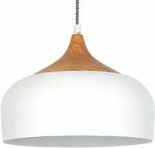 Pendant Light Modern Lighting with Bulb Wood Pattern Ceiling Hanging Lamp, White