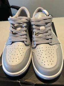 Air Jordan 1 Low Wolf Gray Golf Shoes, Size 8.5 - Picture 1 of 6