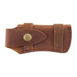 Folding Pocket Knife Sheath 5" Smooth Brown Genuine Leather Belt Case SL02Sheath - Picture 1 of 10