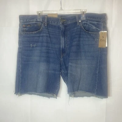 Polo Ralph Lauren Hombres Talla 40 Calce Clásico Denim Cortado Pantalones Cortos Envejecidos NUEVO Foto 1 de 3