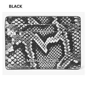 MICHAEL MICHAEL KORS Jet Set Small Snake Embossed Card Case - Picture 1 of 8