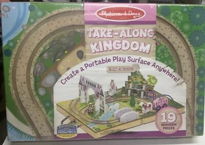 Melissa & Doug Take-Along Kingdom 19 Wooden Pieces Built In Roads See Pics - Picture 1 of 7