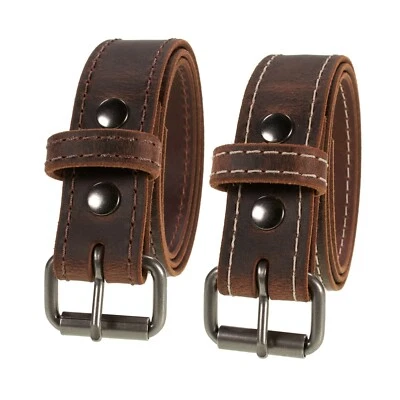 Men's Genuine Buffalo Leather Belt, 1 1/2" width, Amish Handmade, Crazy Horse - Image 1 of 4